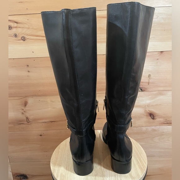 Michel Kors Black Leather Hamilton Riding Boots Size 9.5 - Picture 12 of 17